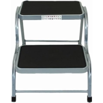 2 Step Stool Metal Anti Slip Rubber Mat Stool