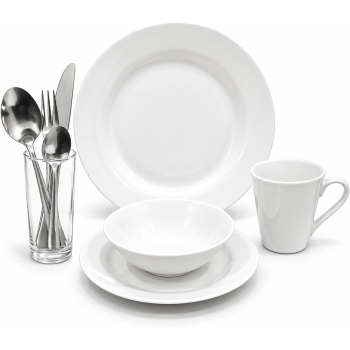 Gather & Grow 9PC White Ceramic Dinner Set
