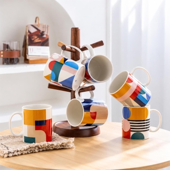 Modern Geometry Bone China 340ml Mug 