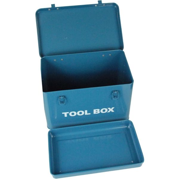 Metal Retro Vintage Style Single Tray Tool Box with Lockable Lid