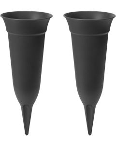 Spiked Grave Flower Vases 26cm in Anthracite Grey