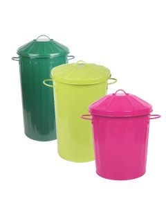 Vintage Style Metal Bin with Lid