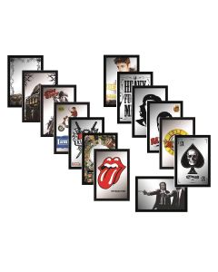 Funky Retro Wood Effect Black Frame Mirror Art