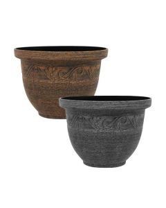 Kingscliffe Rustic Effect Plastic Planter Pots