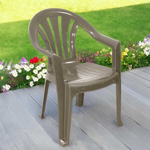 Simpa Solana Stackable Low Back Plastic Garden Chairs
