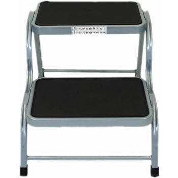 2 Step Stool Metal Anti Slip Rubber Mat Stool