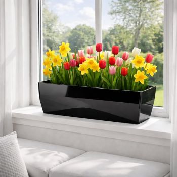 Black Milano Trough Planter