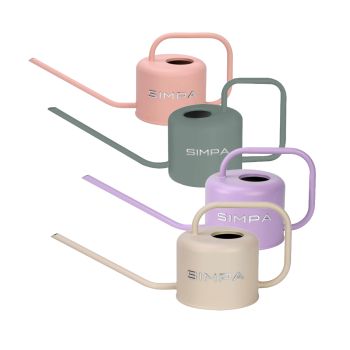 simpa Small Colour Metal 1.1L Indoor Watering Can with Long Easy Pour Spout