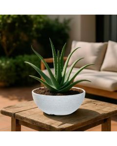 Grooved Speckle Bowl Pot Plastic Planter
