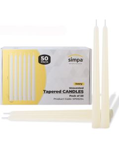 Unscented Tapered Ivory Candles