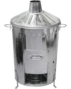 Galvanised Metal Locking Lid Incinerator with Door Hatch