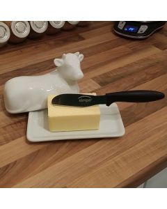 Stainless Steel Butter Spreader with Black Plastic Handle
