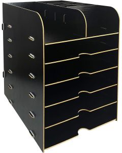 Black Wood Grain Document Tray