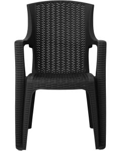 Stackable High Back Plastic Rattan Effect Garden Chair