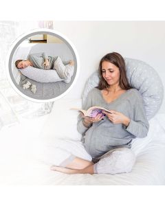 Pregnancy Pillow with Grey Heart Design Cover