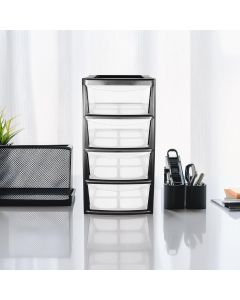 Mini Plastic 4 Drawer Tower Storage Unit 
