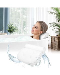 Bath Pillow for Neck and Back Support includes Hanging Hook