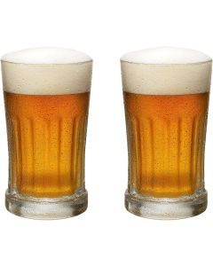 Traditional Clear Chunky Glass Beer Stein