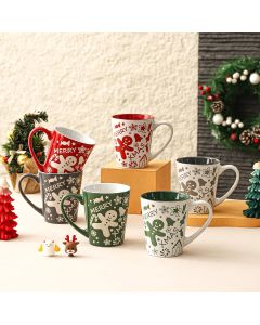 Christmas Gingerbread Man Stoneware Mug Set