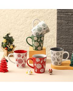 Christmas Reindeer Stoneware Mug Set