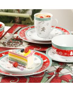 Christmas Gingerbread Men Ceramic Porcelain Dinner Set