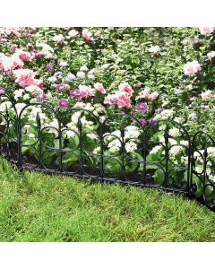 Black Wrought Iron Style Decorative Lawn Edging Border Fence