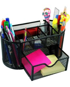 Oxbridge Black Metal Mesh Desk Tidy Organiser