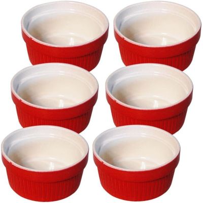 Traditional Handmade Ceramic Souffle/Creme Brulee Ramekin Dishes