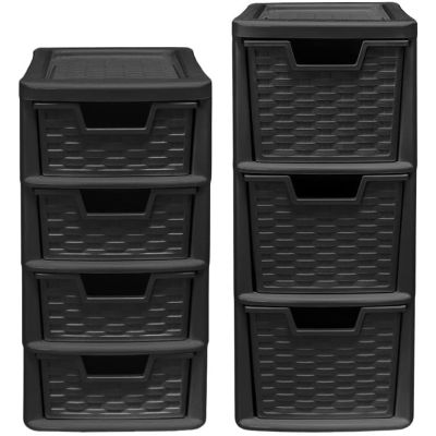 Small Rattan Tower Units Duo Set
