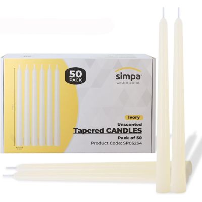 Unscented Tapered Ivory Candles