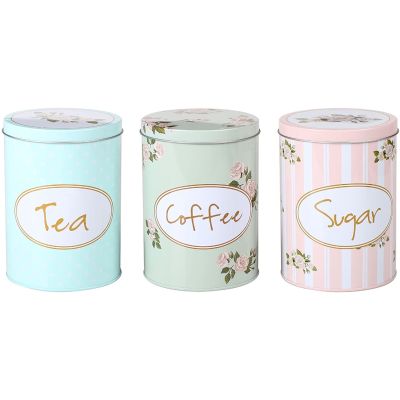 Metal Vintage Style Floral Shabby Chic Kitchen Storage