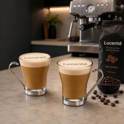 Lucenté Urban Living Glass Coffee Cups