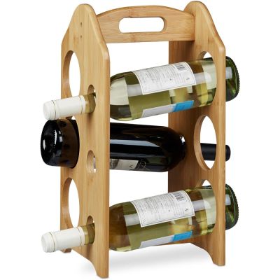 simpa Bamboo Wine Rack for 6 Bottles