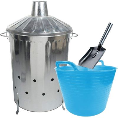 Metal Incinerator with Special Locking Lid, shovel & Flexi Tub