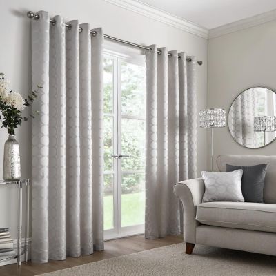 Appletree Boutique Jacquard Pair of Eyelet Curtains