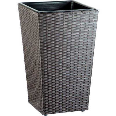 Handmade Poly Rattan Large Black Weave Planter & Insert Pot