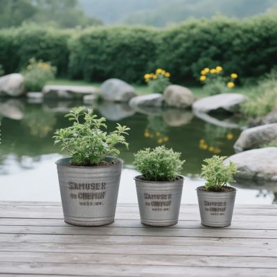 S'Amuser en Chemin French Vintage Style Shabby Chic Plastic Planters