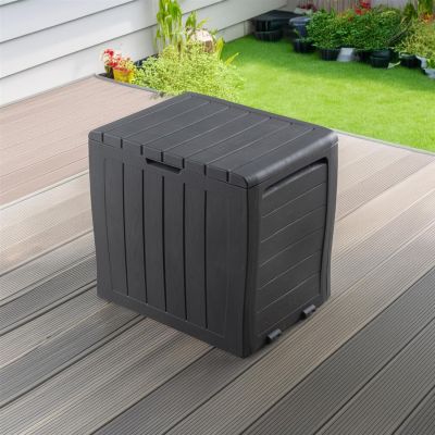 Wood Panel Effect Plastic Garden Storage Box