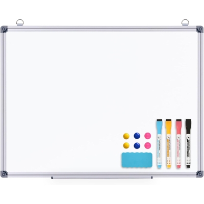 Simpa Magnetic Dry Wipe Whiteboard with Silver Aluminium Frame and Pen Tray