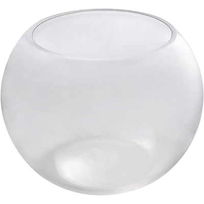 Clear Glass Fish Bowl Round Centerpiece Display Vase 