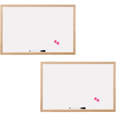 Magnetic Dry Wipe Whiteboard with Wood Frame