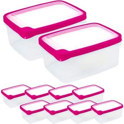 Air Tight Seal Food Storage Box with Pink Lid