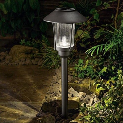 Solar Powered Graphite Coloured Glass & Aluminium Post Light 