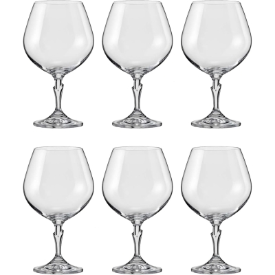 Fine Blown Bohemia Crystal Brandy Cognac Glasses