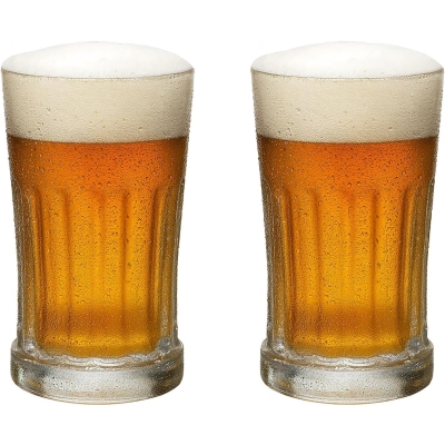 Traditional Clear Chunky Glass Beer Stein