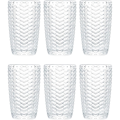 Chevron Arrow Highball Drinking Glasses