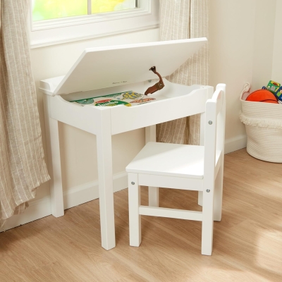 Melissa & Doug Furniture Wooden Lift-Top Desk & Chair