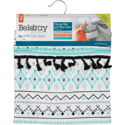 Beldray Aztec Peg Bag Clothespin Holder Pouch