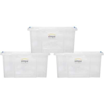 Stackable Plastic Storage Box with Clear Click Lock Closure Lid