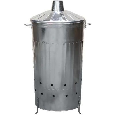 simpa 180L XXL Strong Tough Galvanised Metal Incinerator & Locking Lid
